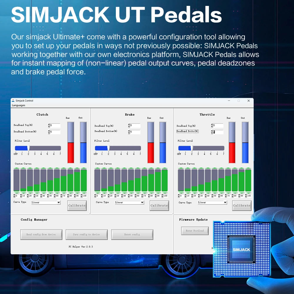 SIMJACK UT Pedals Sim Racing Pedals PC Racing Simulator Pressure Sensor  Load Cell  HE Hydraulic Pedal