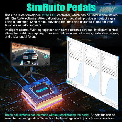 Sim Racing  pedal cockpit floor 3load cell wheel pedals For pc G27 G29  T300rs  Auto Driving Simulator