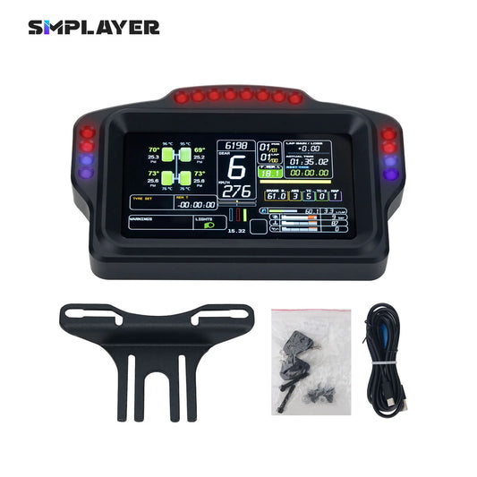 Simplayer DV480 PRO Dashboard Sim Racing Dash Display with 5" Screen & 16 RGB LEDs for Simagic Fanatec